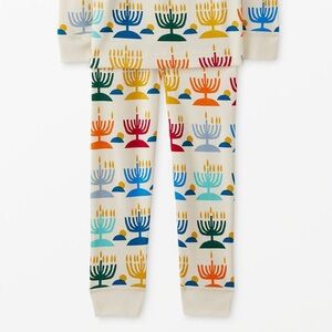 Hanna Andersson Holiday Rainbow Hanukkah Print Long John Kids PJ PANTS Size 12